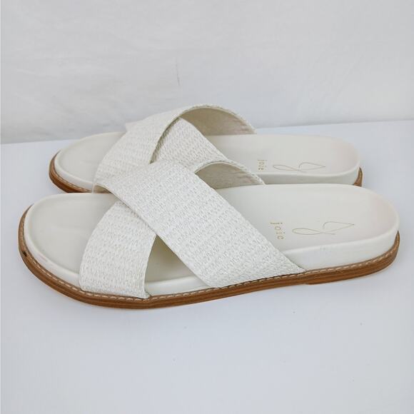 Joie SZ 7.5 Nell White Woven Texture Slide Sandal - Picture 4 of 7